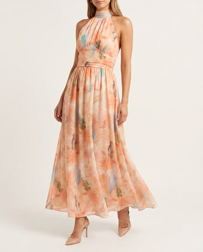 María Alina™ | Elegante vestido con estampado floral acuarela