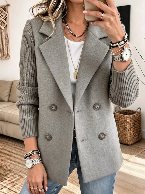 Begoña™ | Blazer Croisé à Manches en Maille