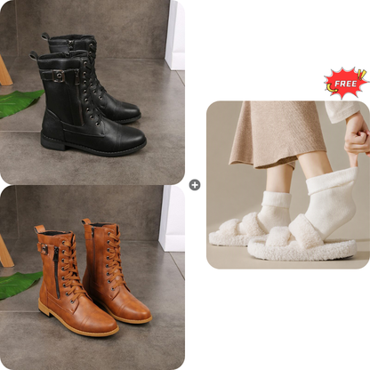 Valeria™ | Botas de Piel Ortopédicas con Cremallera Lateral