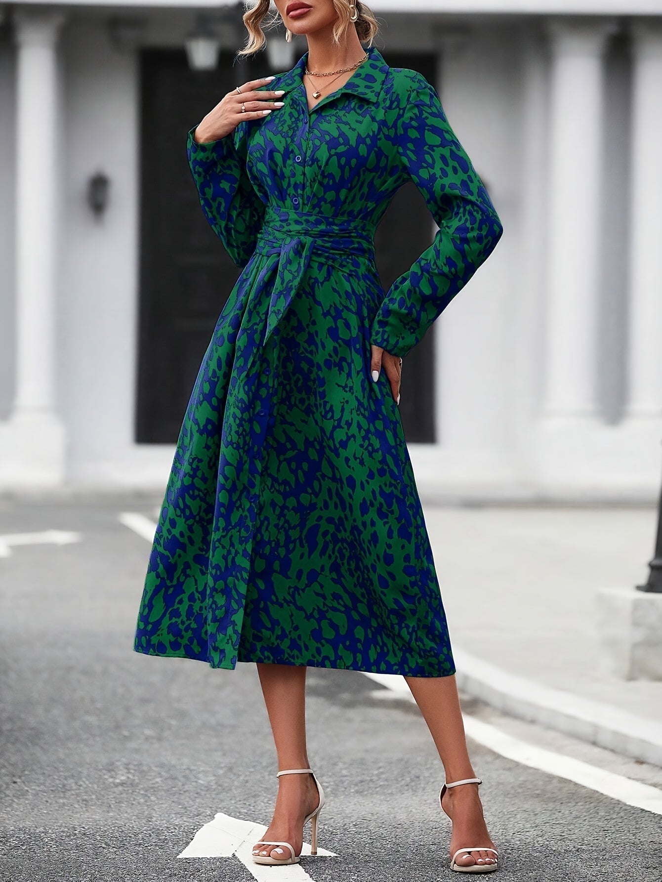 Cosette™ | Vestido Camisero Geométrico