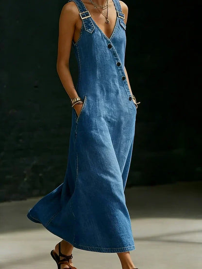 Alina™ | Vestido de denim con botones