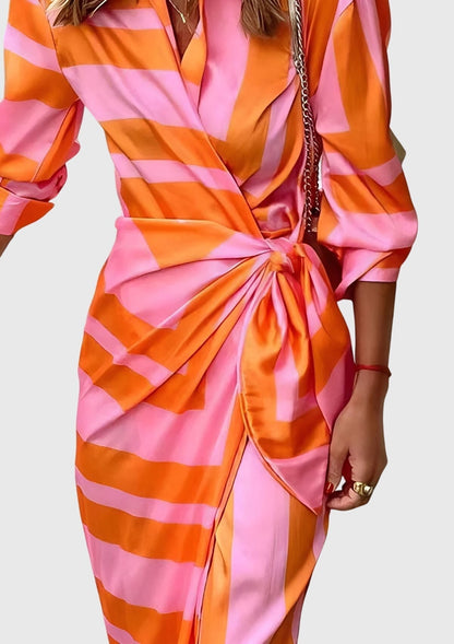 Betania™ | Vestido Elegante con Diseño Envolvente y Estampado