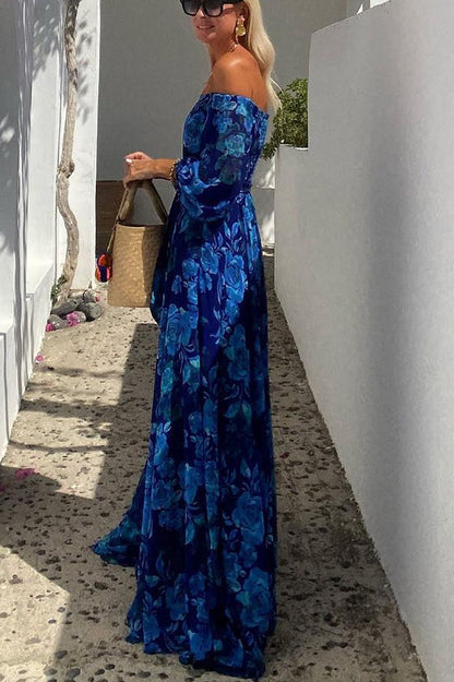 Evelia™ | Vestido Maxi Floral con Mangas Abiertas
