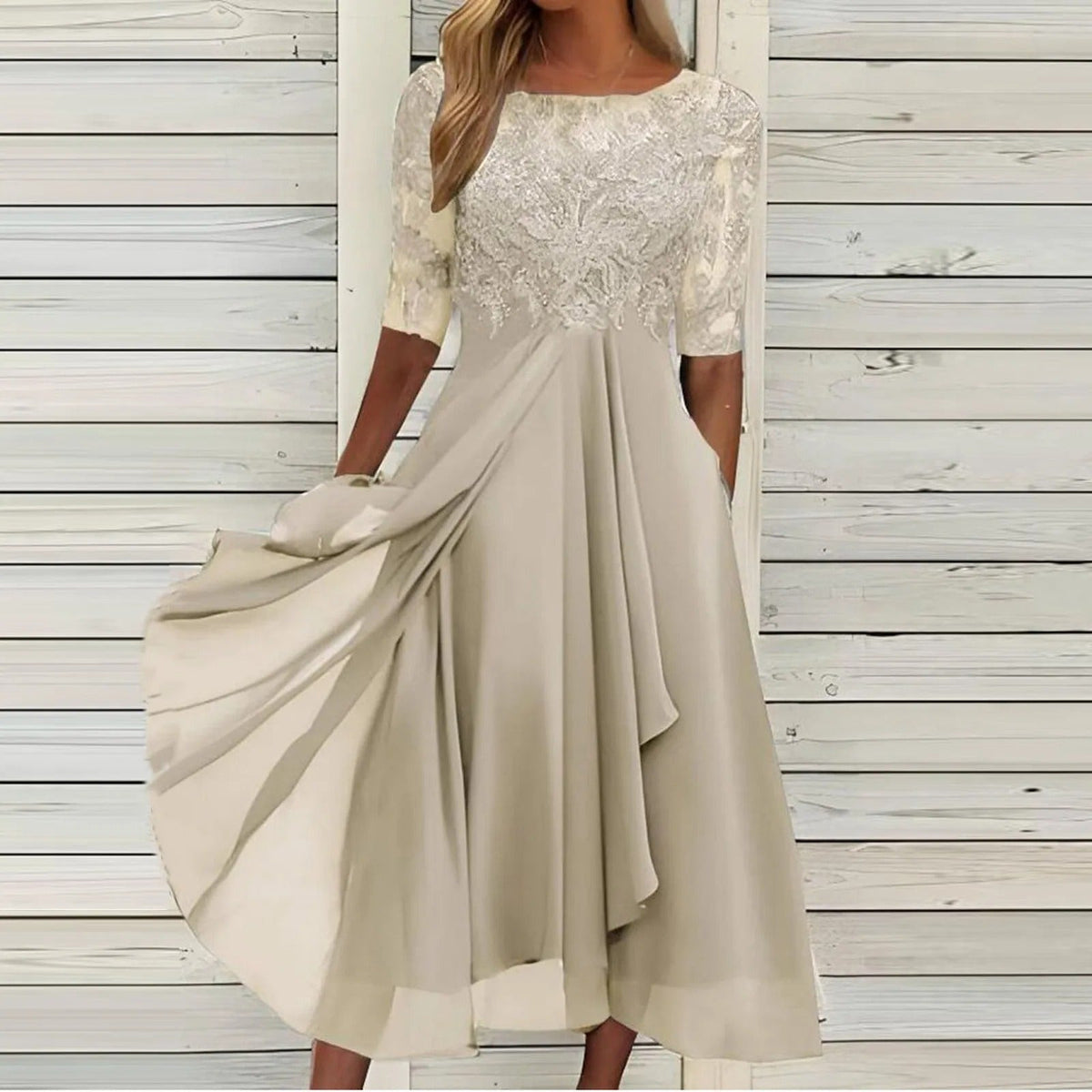 Herminda™ | Elegante vestido midi de encaje