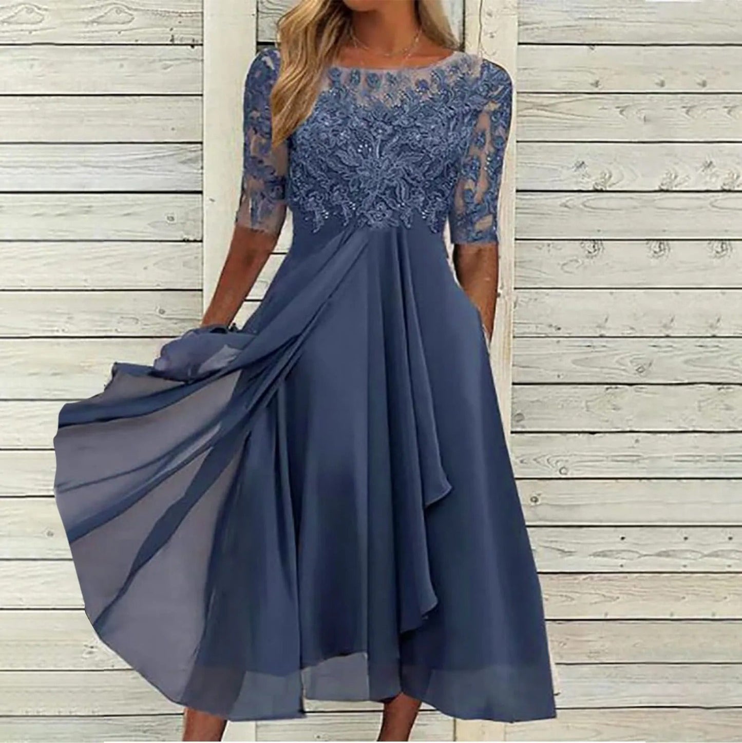 Herminda™ | Elegante vestido midi de encaje