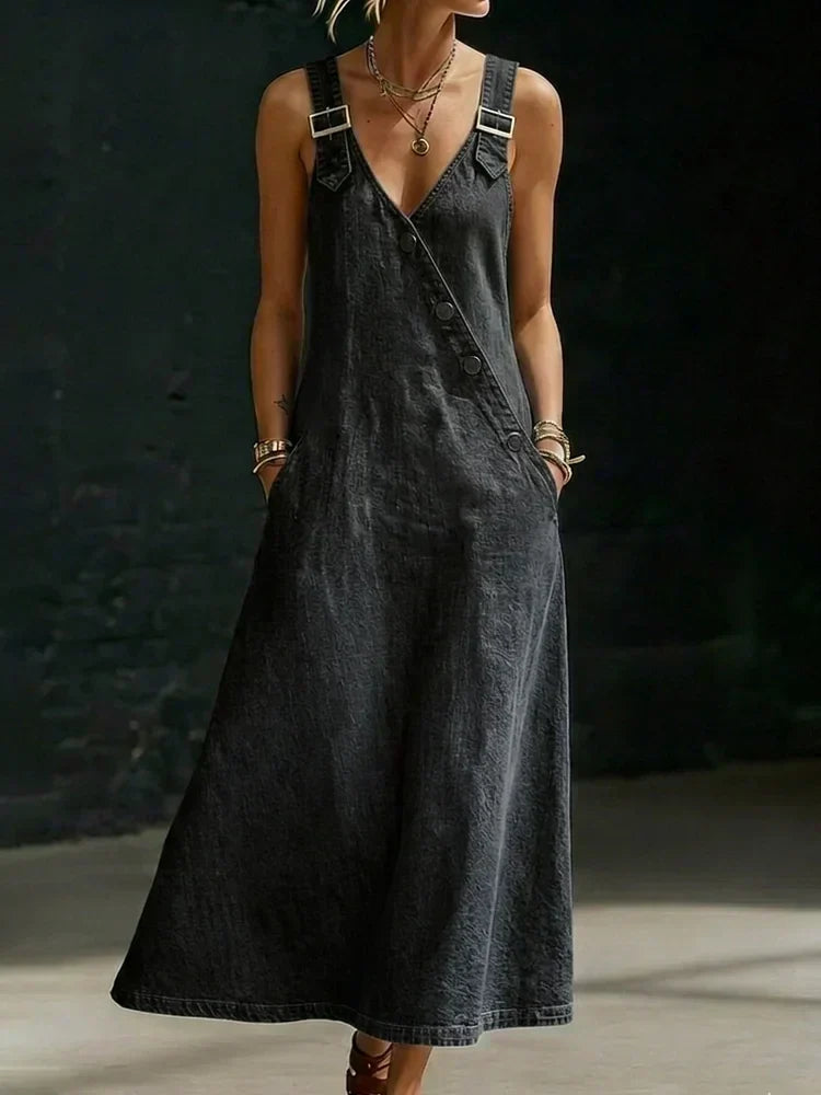 Alina™ | Vestido de denim con botones