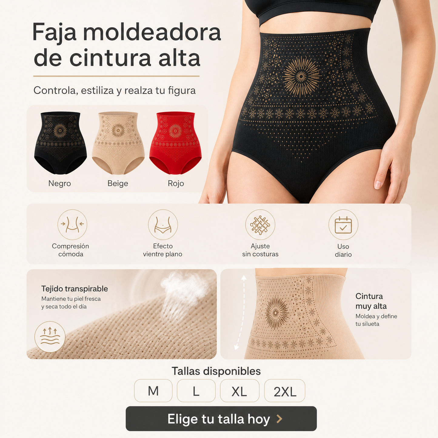 Valentina™ | Short moldeador cintura alta