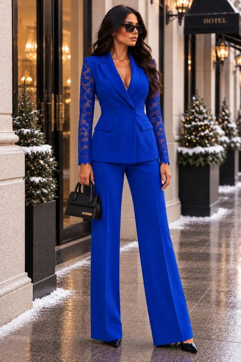 Elvira™ | Tailleur Pantalon à Manches en Dentelle