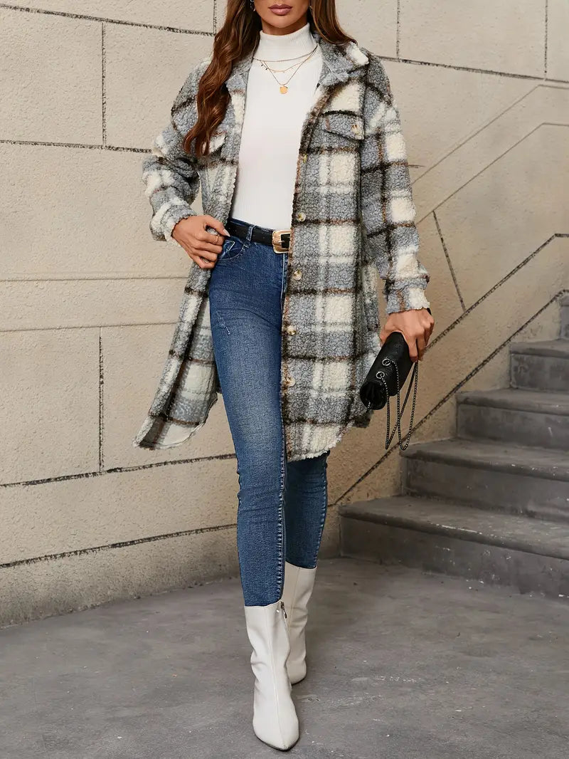 Auréllia™ | Chaqueta teddy cuadros