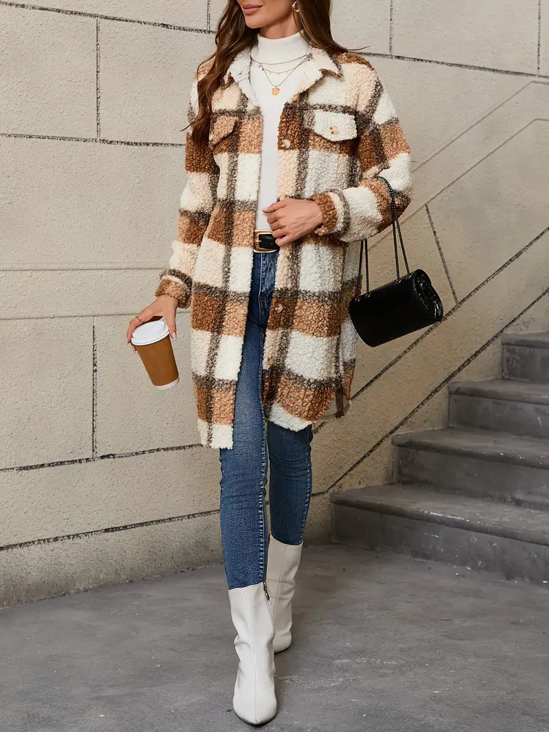 Auréllia™ | Chaqueta teddy cuadros