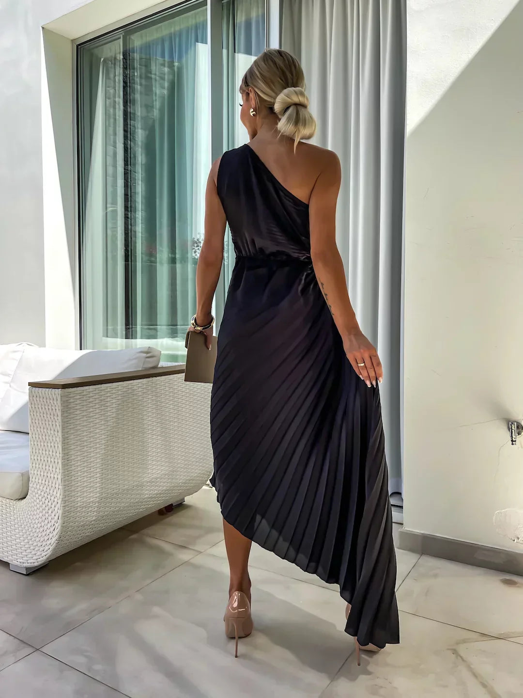 Rebeca™ | Elegante Vestido Maxi Floral de Un Solo Hombro