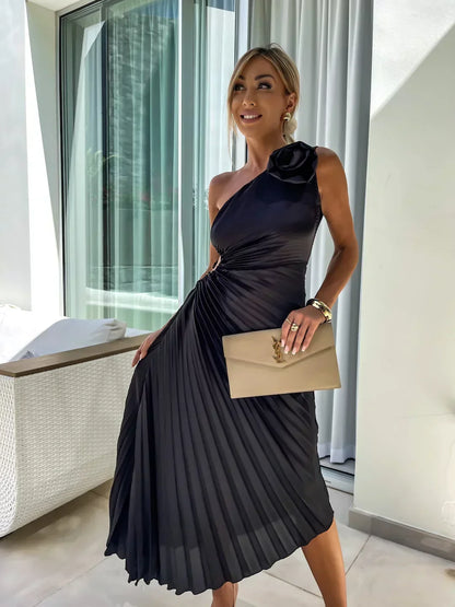 Rebeca™ | Elegante Vestido Maxi Floral de Un Solo Hombro