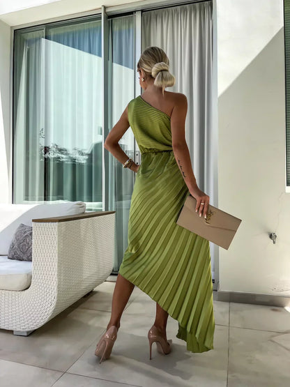 Rebeca™ | Elegante Vestido Maxi Floral de Un Solo Hombro