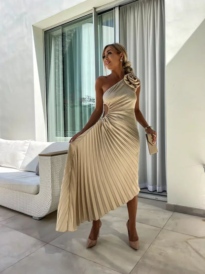 Rebeca™ | Elegante Vestido Maxi Floral de Un Solo Hombro