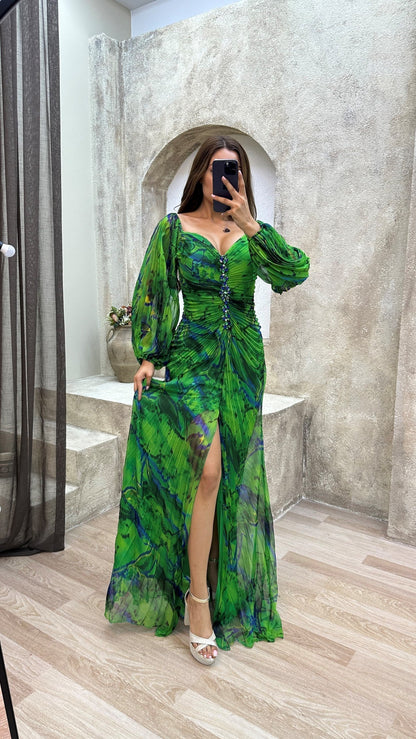 Evelina™ | Vestido Largo Plisado para Noche