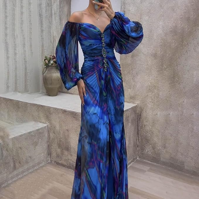 Evelina™ | Vestido Largo Plisado para Noche
