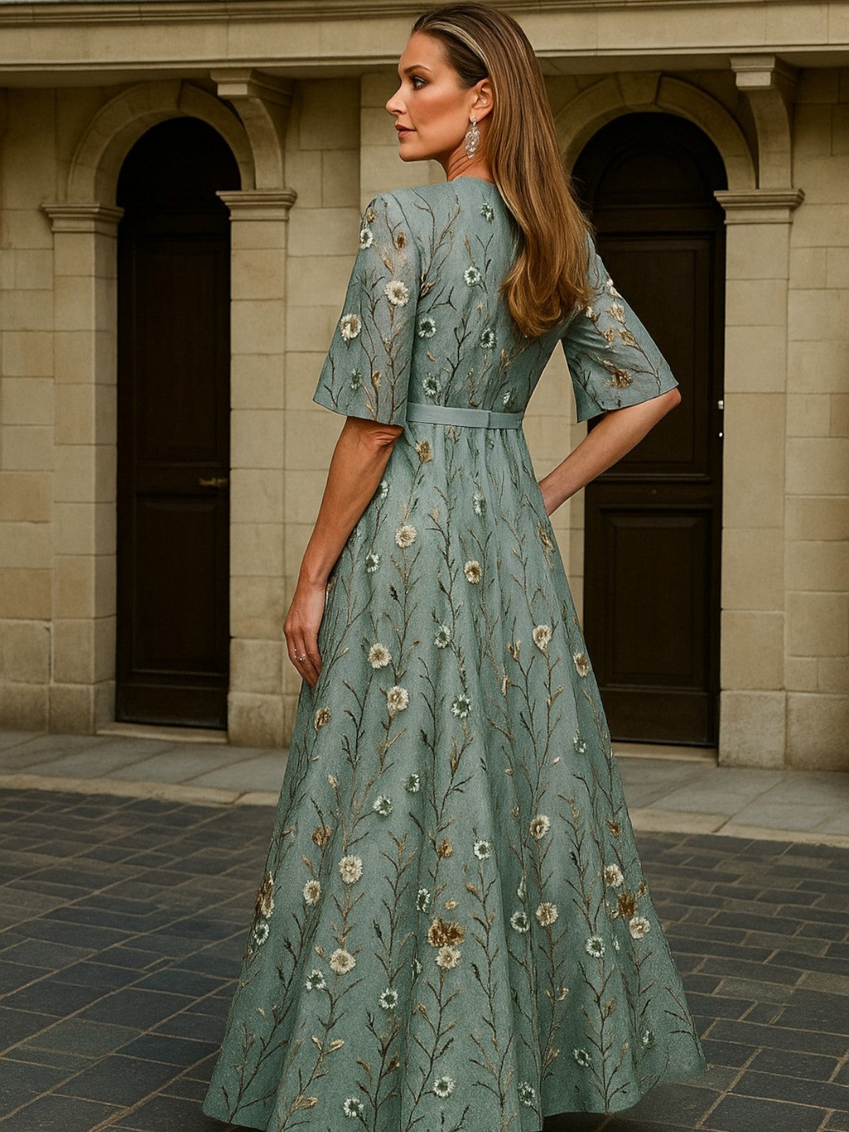 Lealtad™ | Vestido Largo con Elegancia Botánica