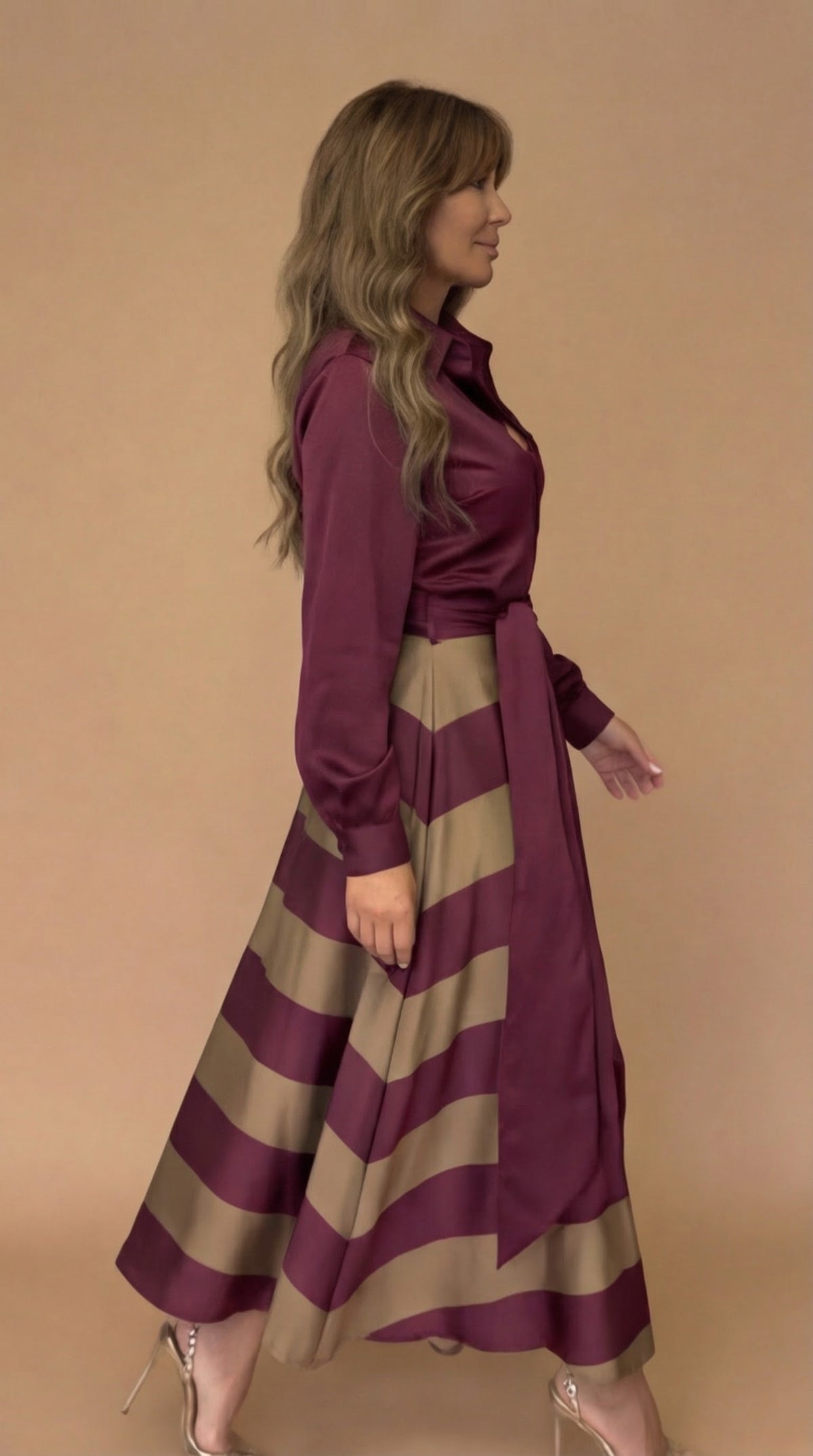 Isela™ | Vestido Maxi Rayado