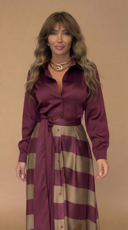 Isela™ | Vestido Maxi Rayado