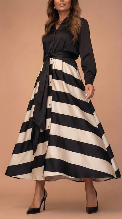 Isela™ | Vestido Maxi Rayado