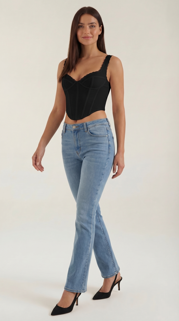 Ana Aurora™ | Lujoso Top Freya con Detalles de Encaje