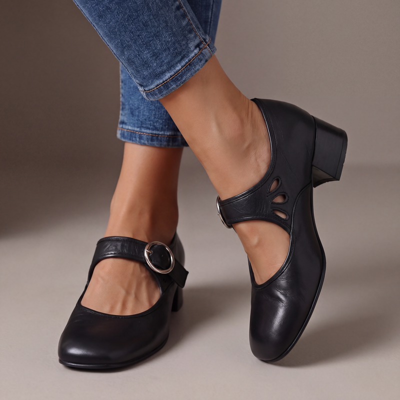 Carlota™ | Leather Comfort Mary Janes with Low Heel