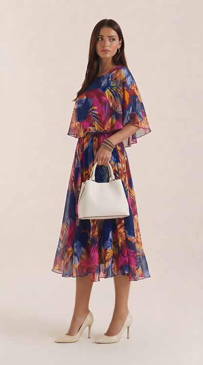 María Olivia™ | Precioso Vestido con Estampado Trópical