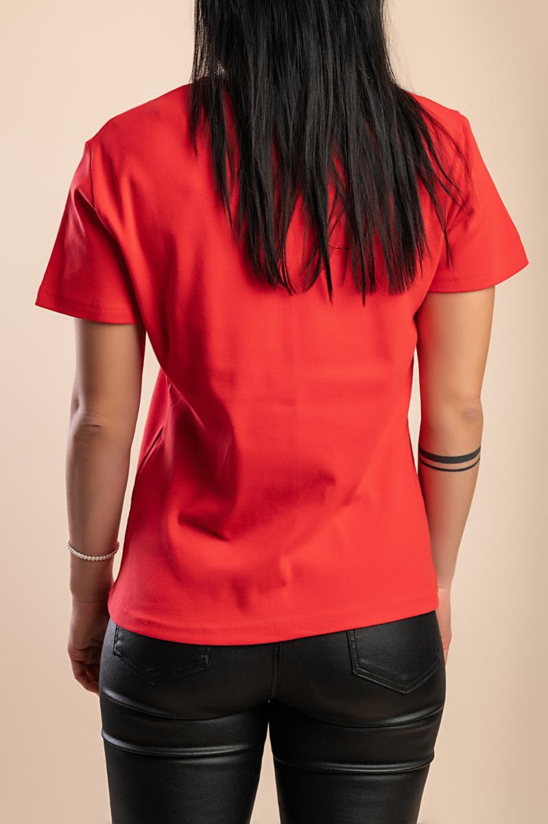 Itzel™ | Playera de Algodón con Estampado · Rojo