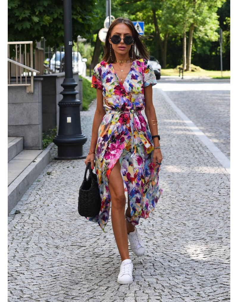 Casandra™ | Elegante vestido floral con escote en V