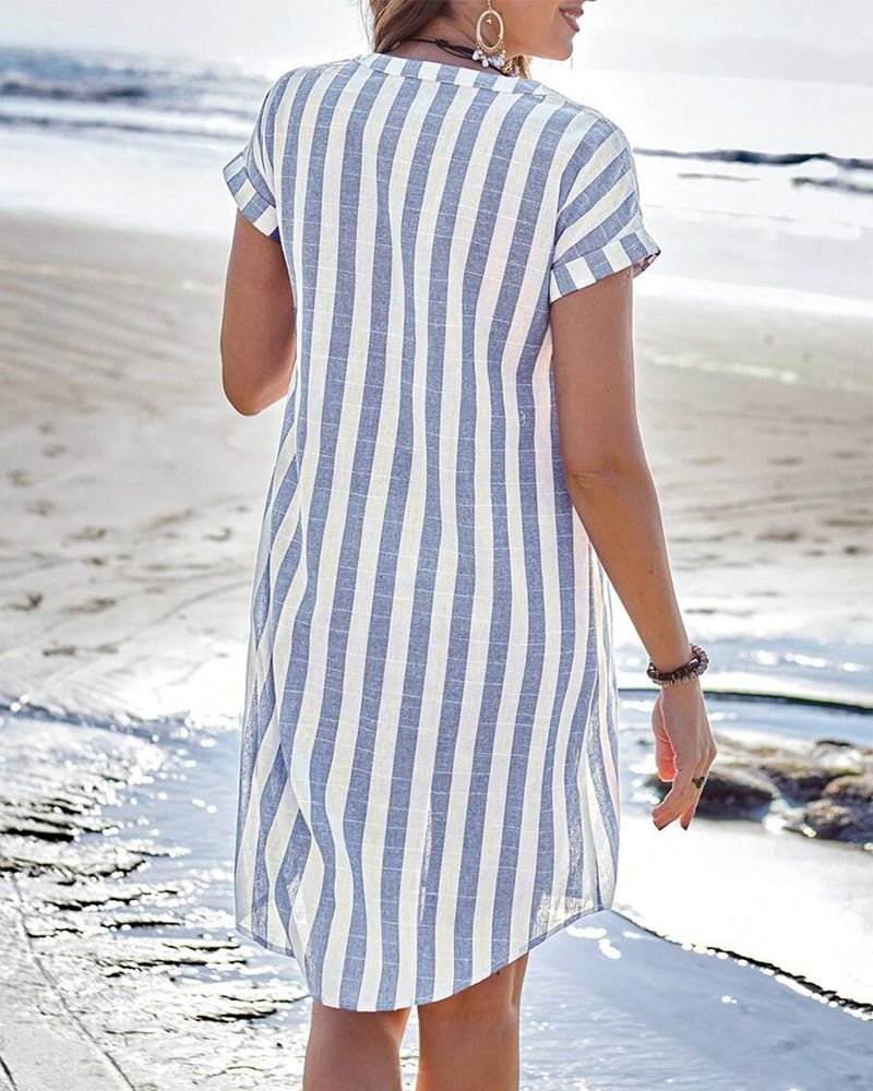 Elodia™ | Camisa Vestido Rayada