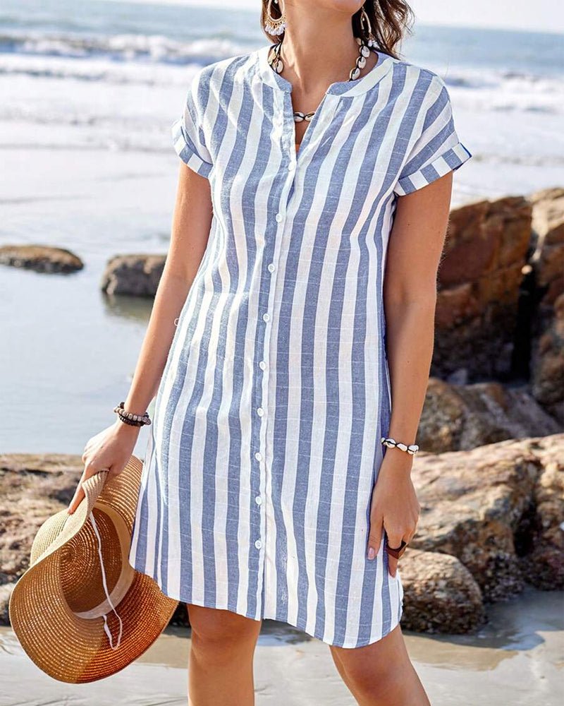 Elodia™ | Camisa Vestido Rayada