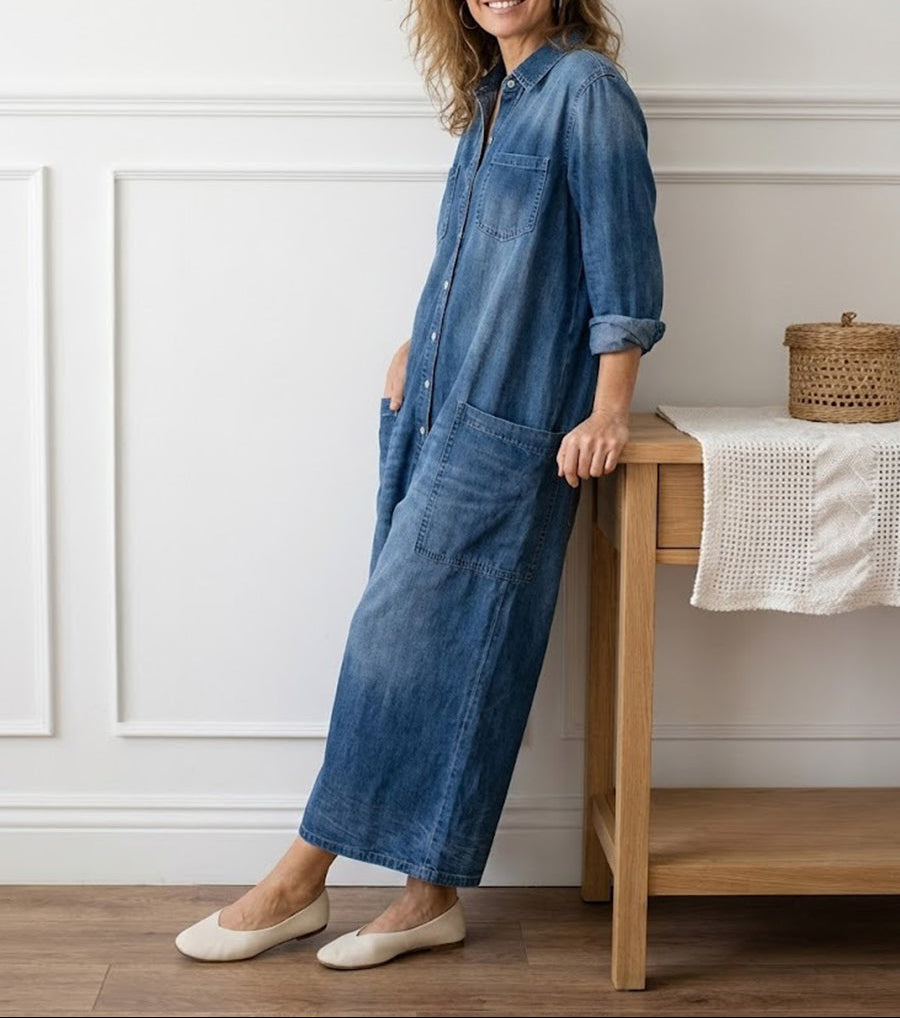 Icía™ | Mono denim con botones