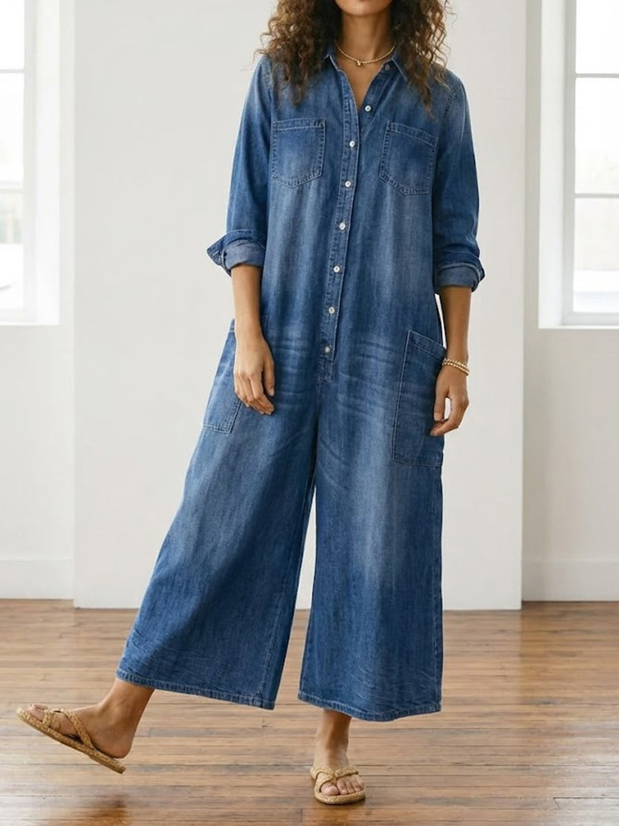 Icía™ | Mono denim con botones