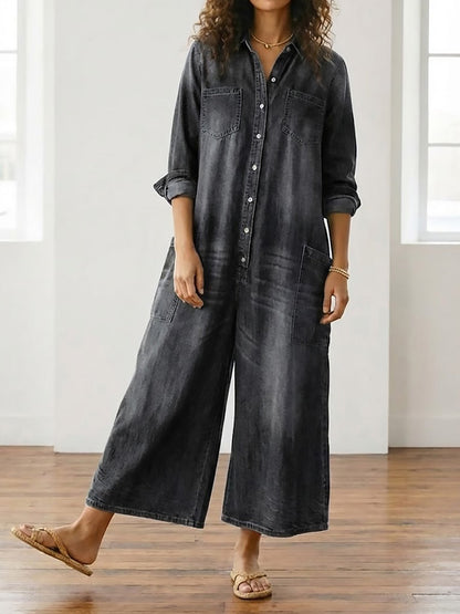 Icía™ | Mono denim con botones