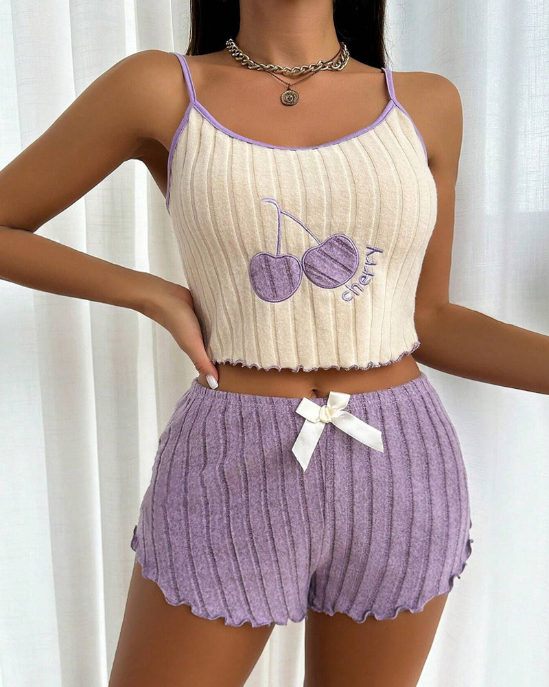 Cerise™ | Conjunto loungewear cherry de satén