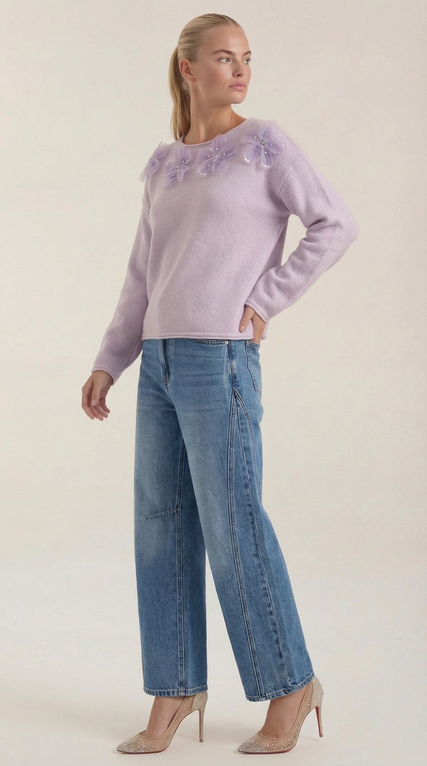 Loiba Mireia™ | Suéter con diseño floral y escote redondo
