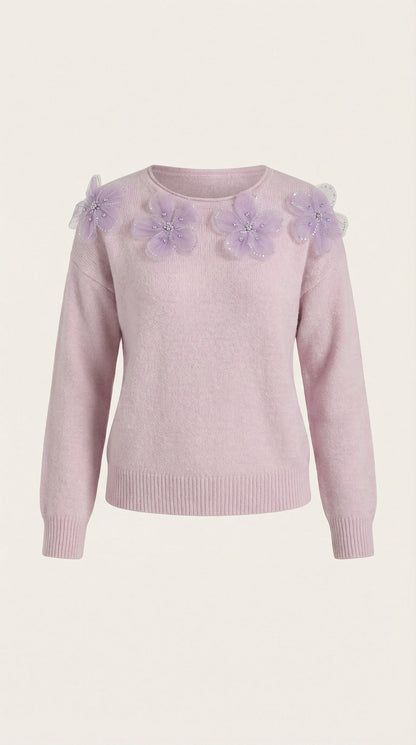 Loiba Mireia™ | Suéter con diseño floral y escote redondo