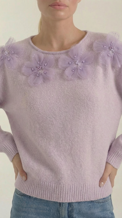 Loiba Mireia™ | Suéter con diseño floral y escote redondo