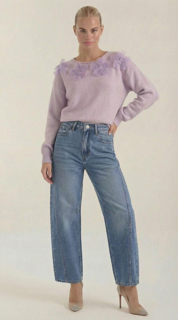 Loiba Mireia™ | Suéter con diseño floral y escote redondo