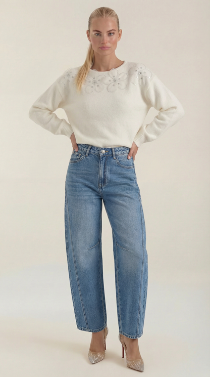 Loiba Mireia™ | Suéter con diseño floral y escote redondo