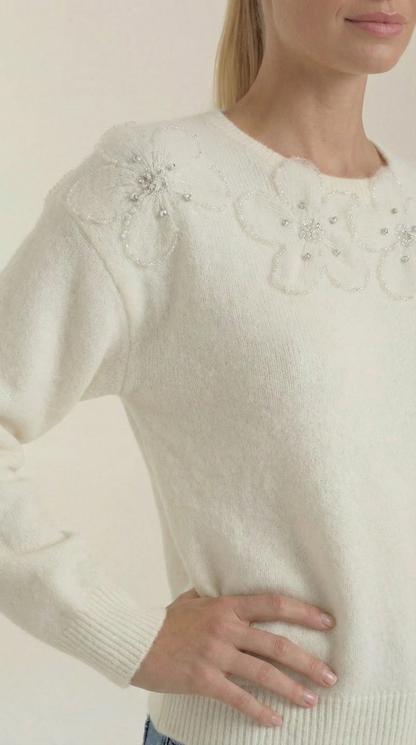 Loiba Mireia™ | Suéter con diseño floral y escote redondo