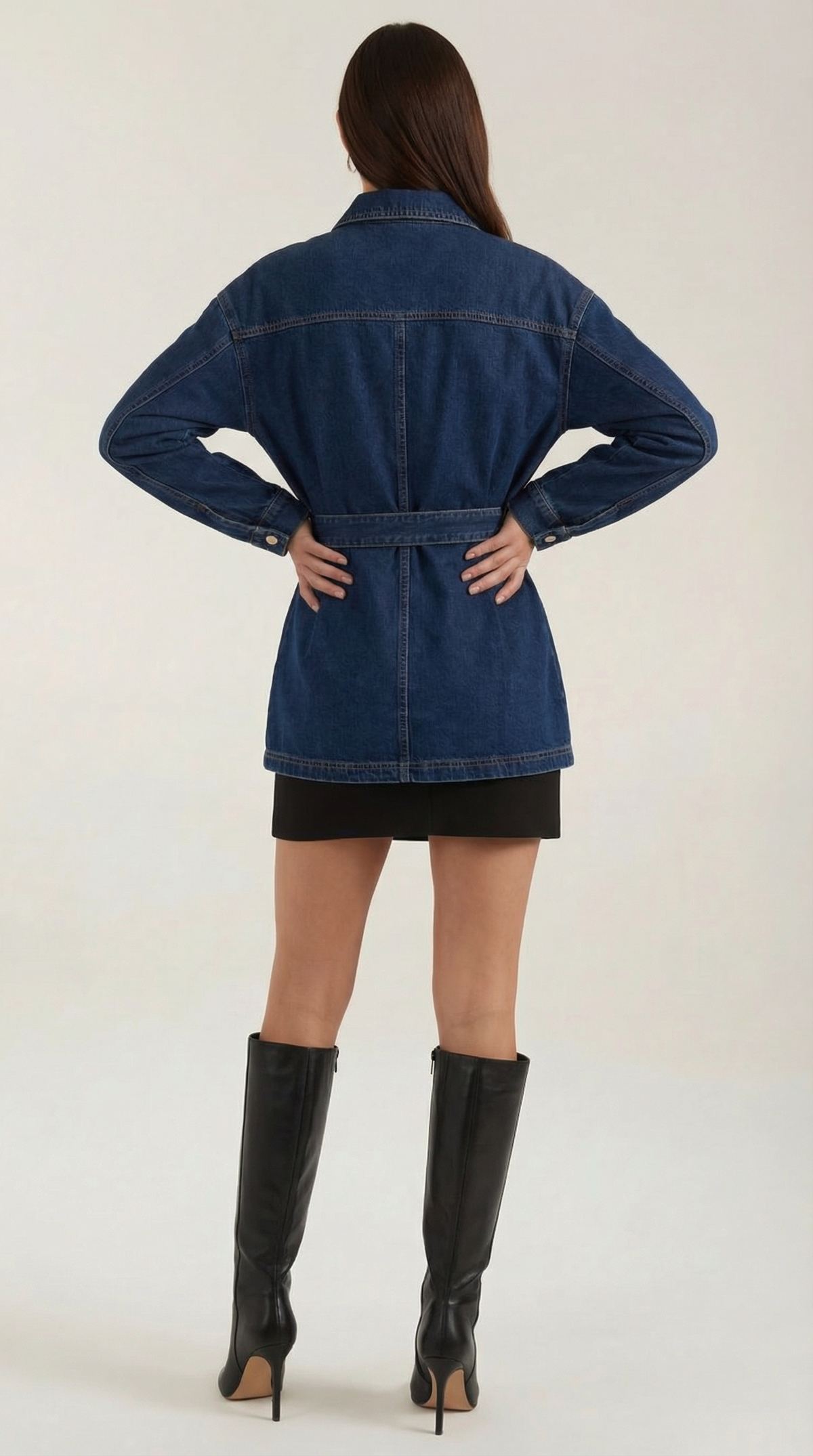 Lysandra Sterre™ | Chaqueta de mezclilla con cinturón ajustable