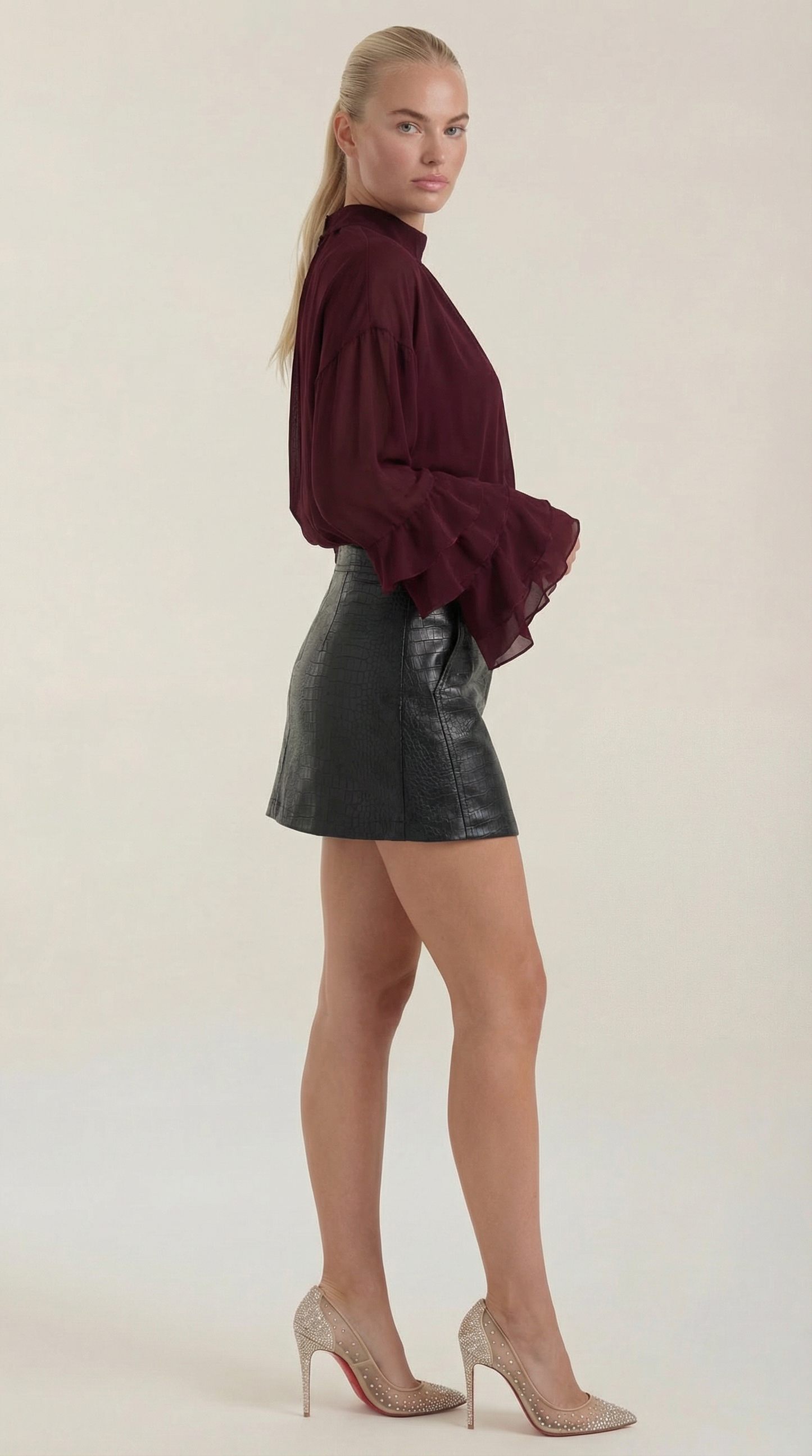 Ana Arlet™ | Top Alma transparente de cuello alto simulado