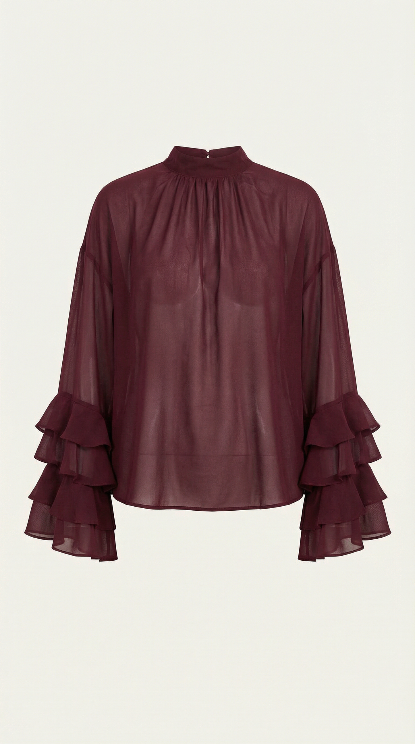 Ana Arlet™ | Top Alma transparente de cuello alto simulado
