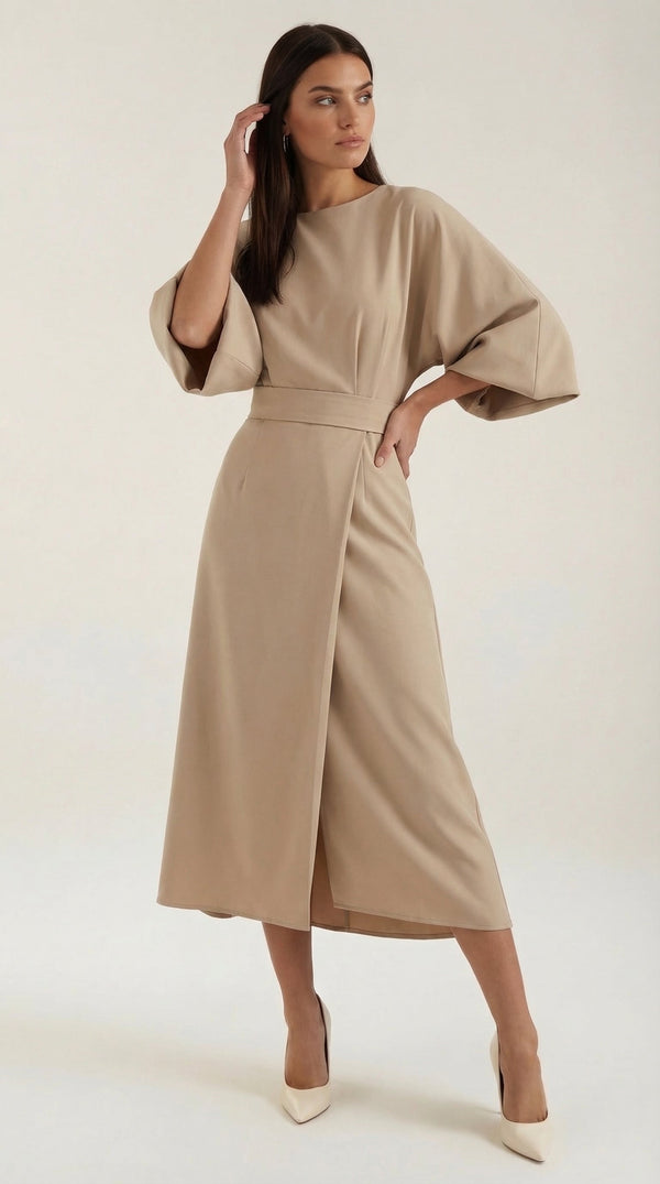 Rosa Fermina™ | Vestido Maxí Ana con Cinturón Ajustable en la Cintura