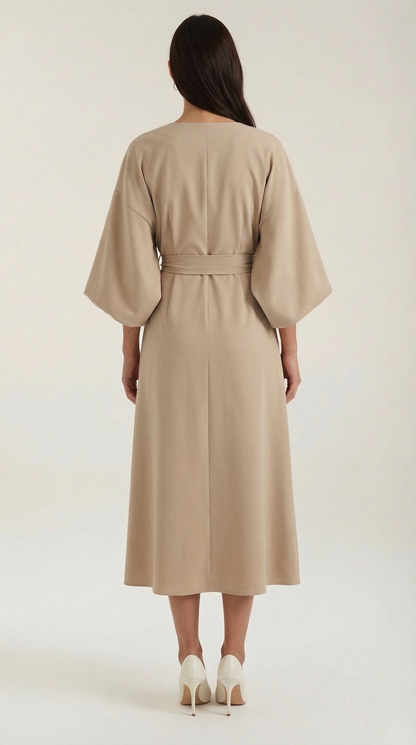 Malen Filipa™ | Maxi Vestido Ana con Cinturón en la Cintura
