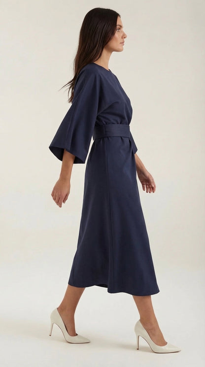 Rosa Fermina™ | Vestido Maxí Ana con Cinturón Ajustable en la Cintura