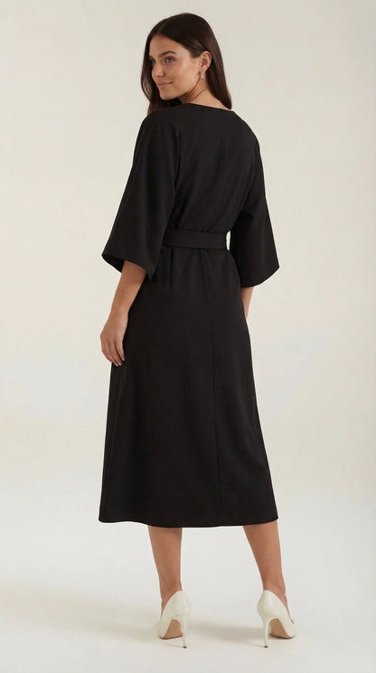 Rosa Fermina™ | Vestido Maxí Ana con Cinturón Ajustable en la Cintura