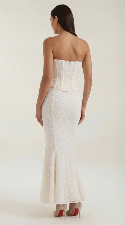 Rosa Justa™ | Maxi Vestido de Encaje con Corsé Anastasia