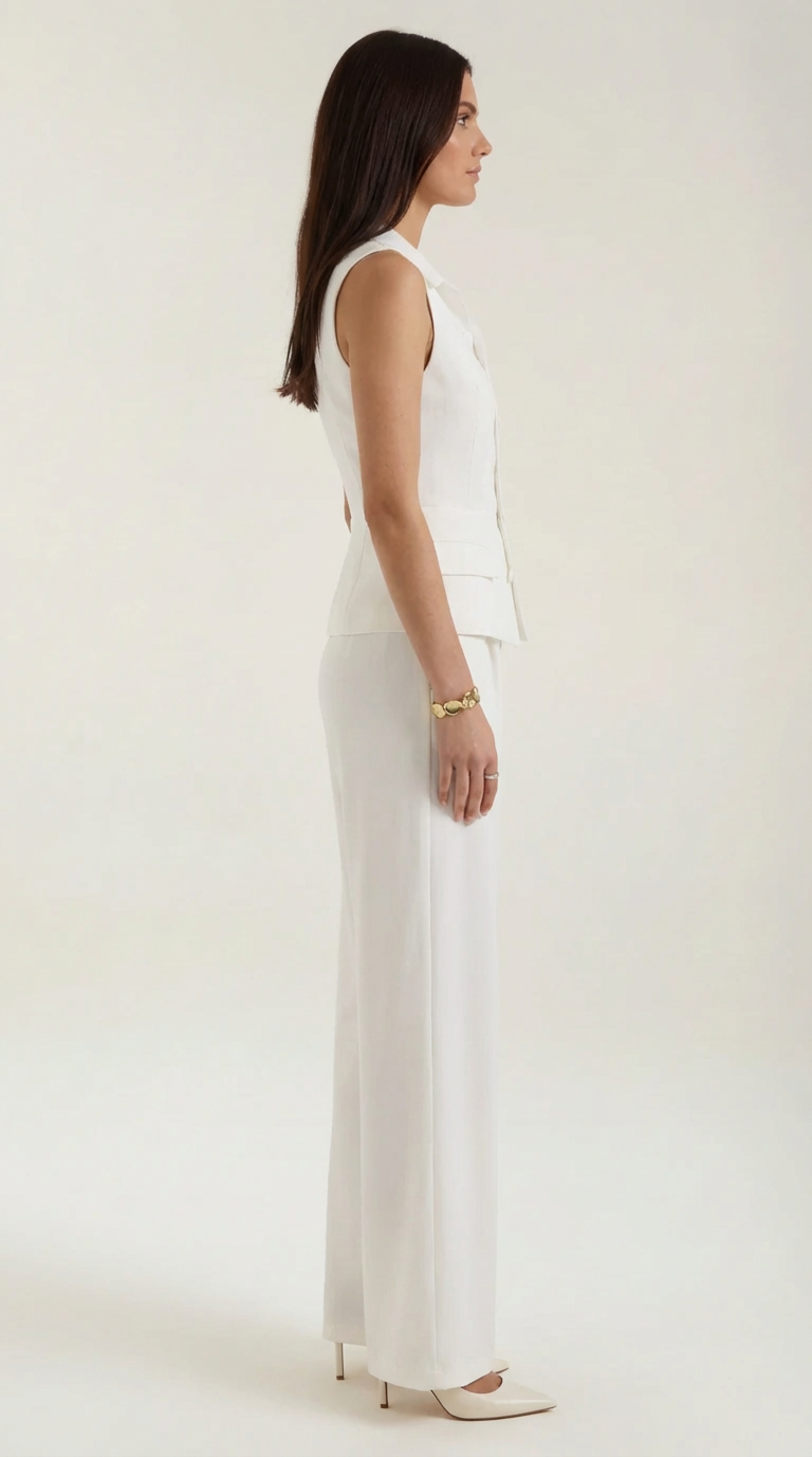 María Eugenia™ | Traje elegante de dos piezas con escote en V para mujer
